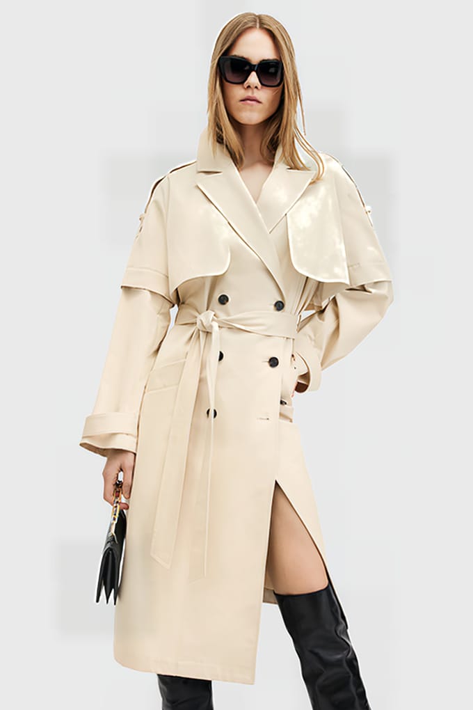 AllSaints Clyde Trench Ecru White Taglia: 6 | Trench Outlet | Donna | Marrone