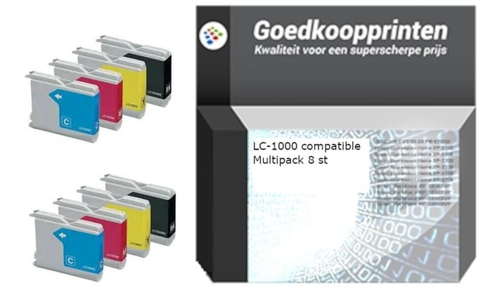 Brother LC-1000 Multipack inkt cartridges (set 8x) - Huismerk