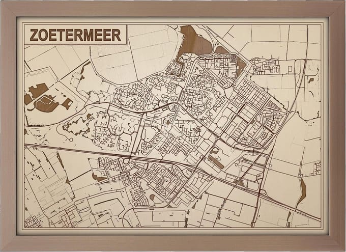 Decoratief Beeld - Houten Van Zoetermeer - Hout - Bekroned - Bruin - 21 X 30 Cm