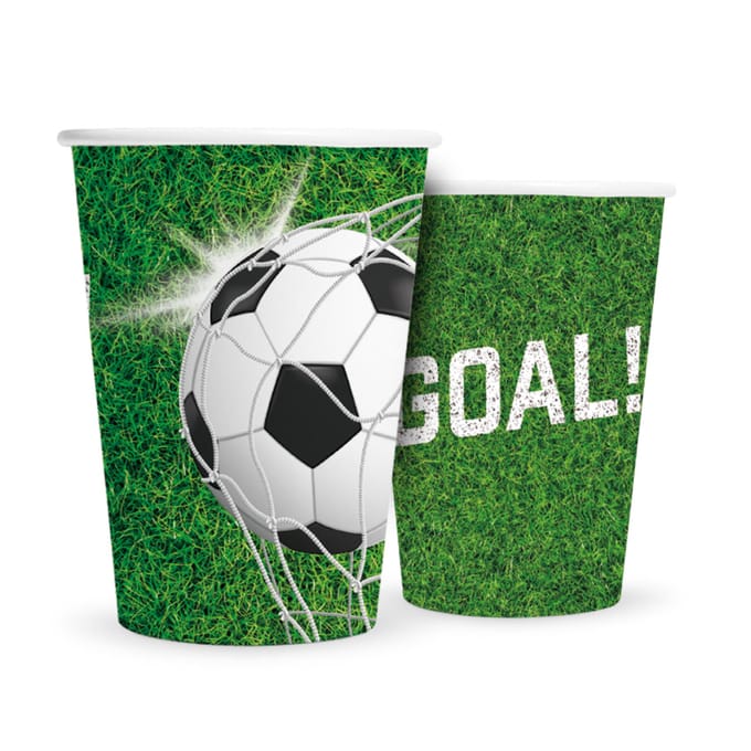 Globos Paper Cups 210ml Football - 8 pcs.