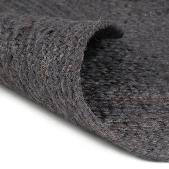vidaXL - Vloerkleed - handgemaakt - rond - 240 - cm - jute - donkergrijs