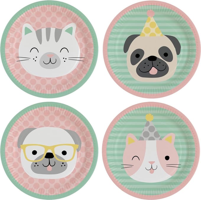 Amscan by Riethmuller - Riethmüller - Borden (papier) -Hello Pets - (8 stuks)