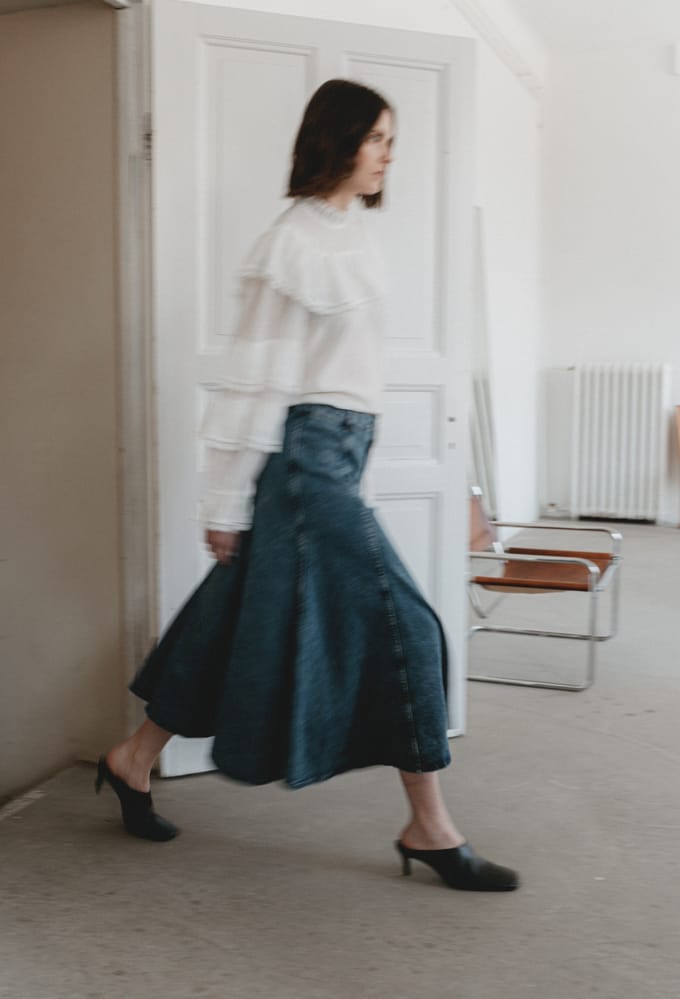 Nevada patched denim skirt | Summer Blue - Summer Blue / 34