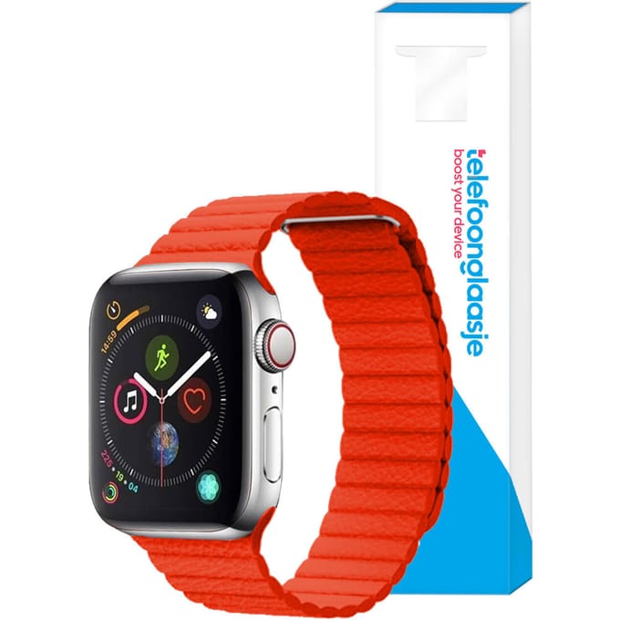 Lederen ribbel bandje Apple Watch 1/2/3/4/5/6/SE ? 42/44mm - Rood