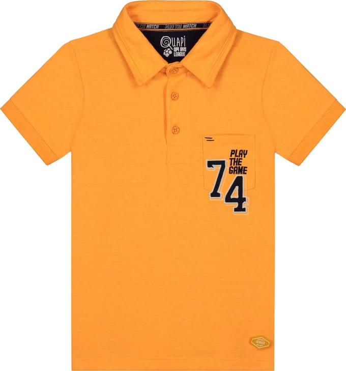 Quapi shortsleeve poloshirt Antan neon oranje voor jongens - maat 92
