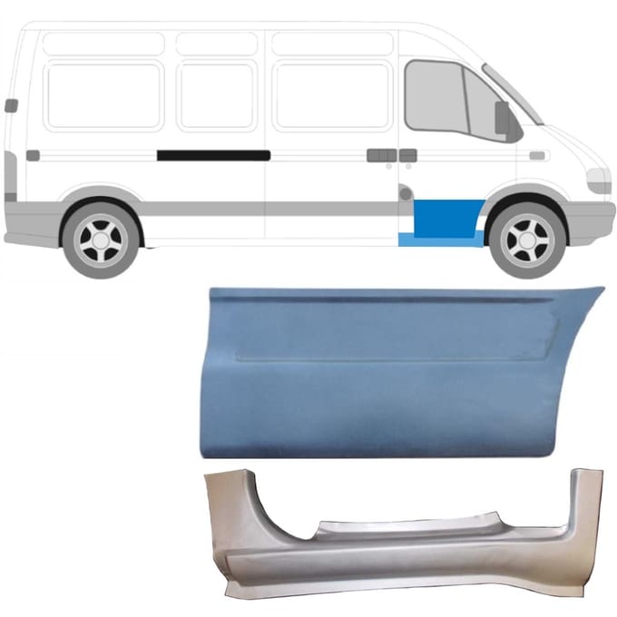 Reparatie dorpel voorste deuren voor Renault Master 1998-2010 / Rechts / Set