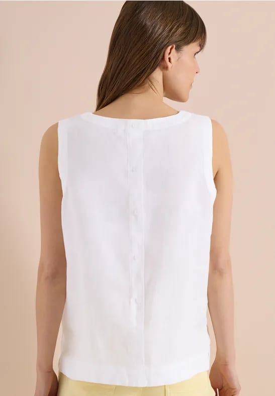 Linnen blouse met knoopdetails