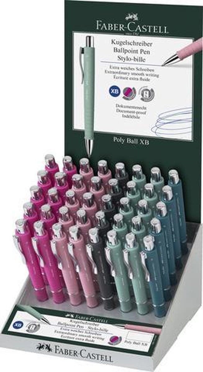 Faber Castell Balpen Faber Castell Polyball XB in display á 40 stuks