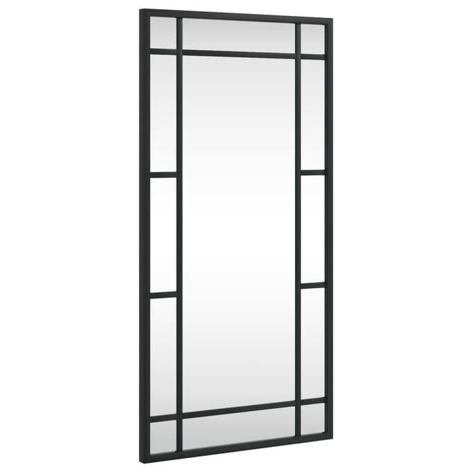 vidaXL - Wandspiegel - rechthoekig - 30x60 - cm - ijzer - zwart