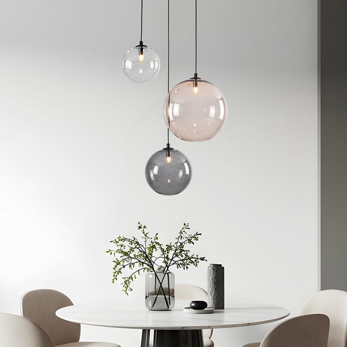 LumenXL Design hanglamp Luminor 3-lichts - diverse glazen bollen