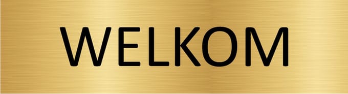CombiCraft deurbordje Welkom in goud met tape - 165 x 45 mm