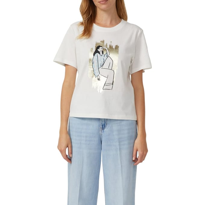 s.Oliver T-shirts Offwhite Größe: 36 | Jeans Outlet | Damen | Weiß