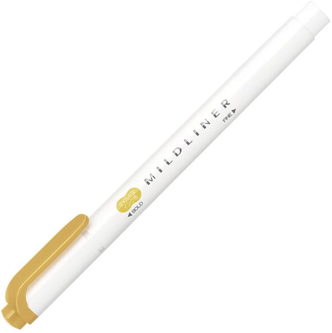 Zebra Mildliner Double-Sided Highlighter - Fine / Bold – Mild Mimosa Yellow / WKT7-MMY - New Color