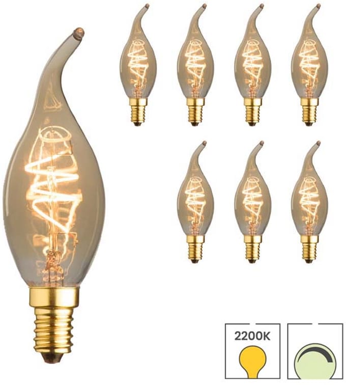 Lybardo - E14 LED Lamp - 8-pack - Kaarslamp - 4.4W Dimbaar - 2200K Extra Warmwit Licht