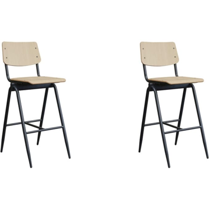LABEL51 - Barstoel Solid - Beige - 58x49x109cm - Set van 2
