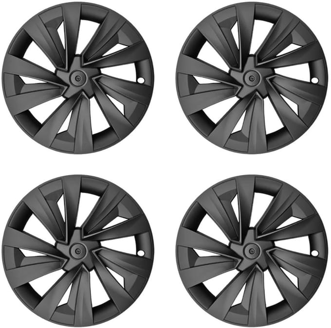 Wieldoppen Tesla Model Y Juniper 2025+ Helix 19 inch Zwart – Set van 4 - Exterieur Accessoires