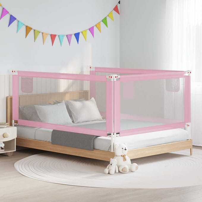 vidaXL Bedhekje peuter 200x25 cm stof roze
