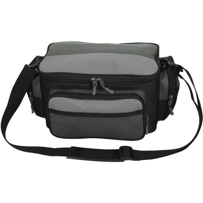 Draagbare Vislokken Doos Opbergtas Verstelbare Riem Accessoirehouder Pouch gray