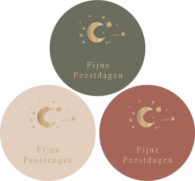 Stickers kerst – fijne feestdagen – 10 stickers – 55 mm