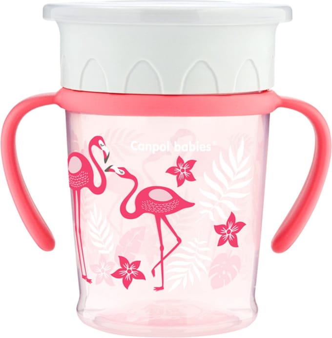 Canpol Babies JUNGLE babybeker 360° 270ml - 6m+ Roze
