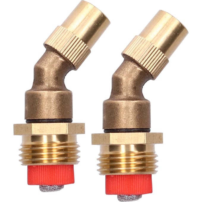 2 Stuks Verstelbare Verstuivende Elleboogsproeier met Filter G1/2 Buitendraad Irrigatiemondstuk beige