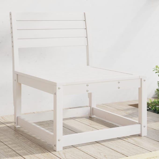 vidaXL - Tuinmiddenbank - massief - grenenhout - wit