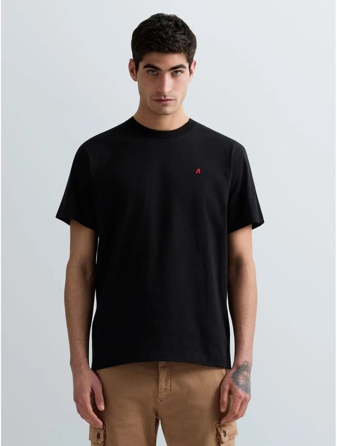 Replay T-shirt met zwarte geborduurde R