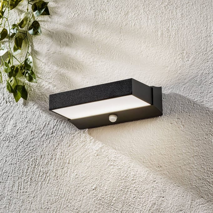 TRIO CUANDO - Wandlamp - Antraciet - incl. 1x SMD 11W - Bewegingssensor - Buitenverlichting - IP54