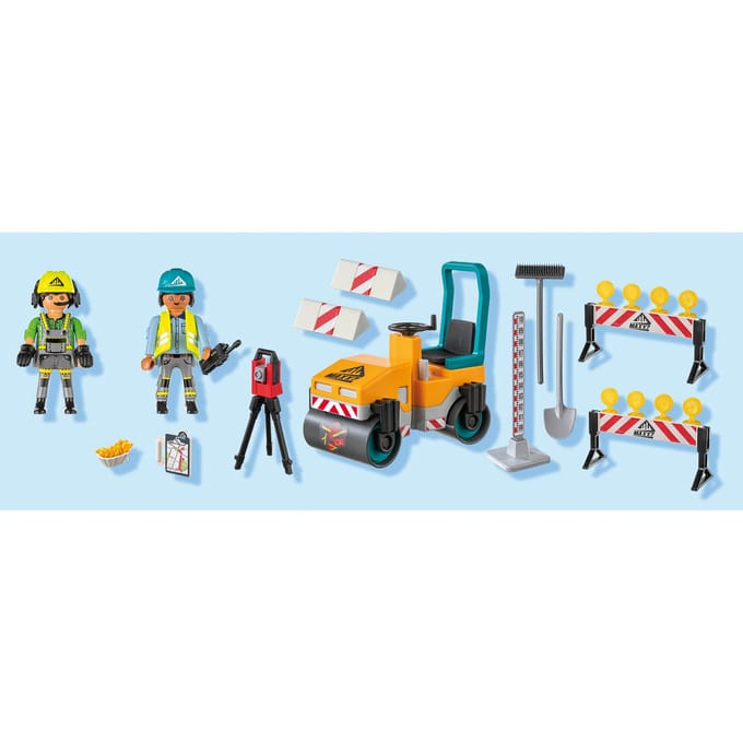 Simulatiespel arbeiders en een roller Playmobil