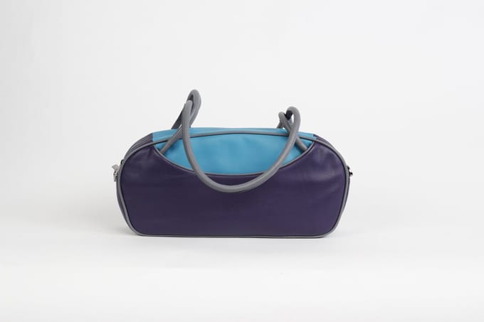 Leren handtas Russia 2 paars, turquoise, grijs