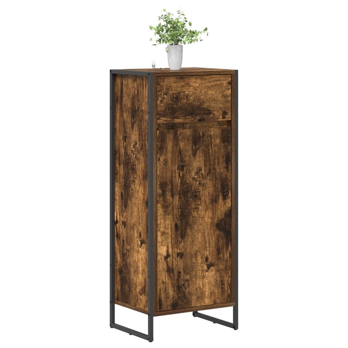 vidaXL - Badkamerkast - Rook - Eik - 40 - x - 30 - x - 100 - cm - Bewerkt - hout
