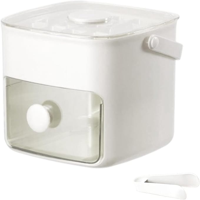 IJsblokjesmaker Dubbellaags - IJsblokjesbak Vriezer - Dranken Koelen - Snelle Pop Functionaliteit - 48 Kubussen - Wit