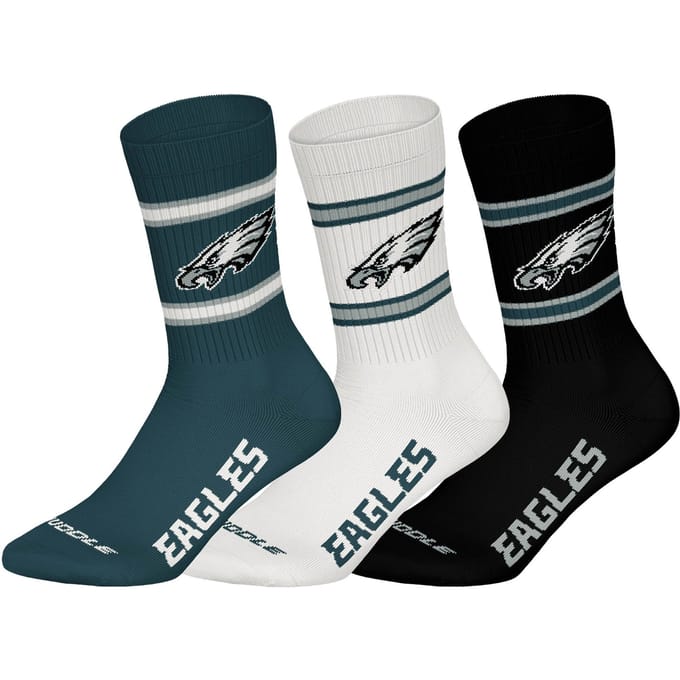 NFL PHILADELPHIA EAGLES Crew Socks - 3-pack - Groen/Wit/Zwart - Maat 43/46