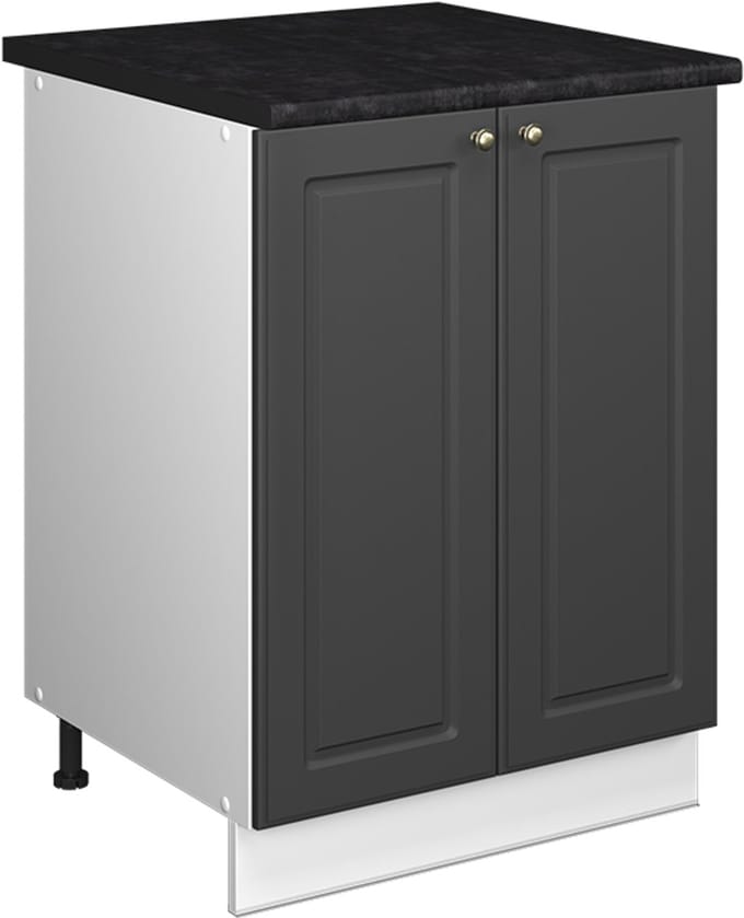 Vicco Wastafelkast Fame-Line, Anthrazit-Gold Landhaus/Wit, 60 cm