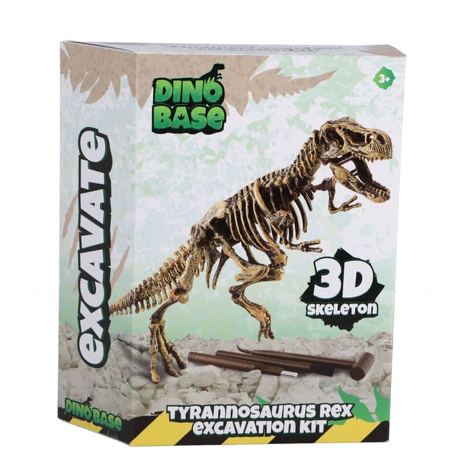 Dino Base speelgoed T-Rex 3D uitbikset - dinobot skelet opgraven.