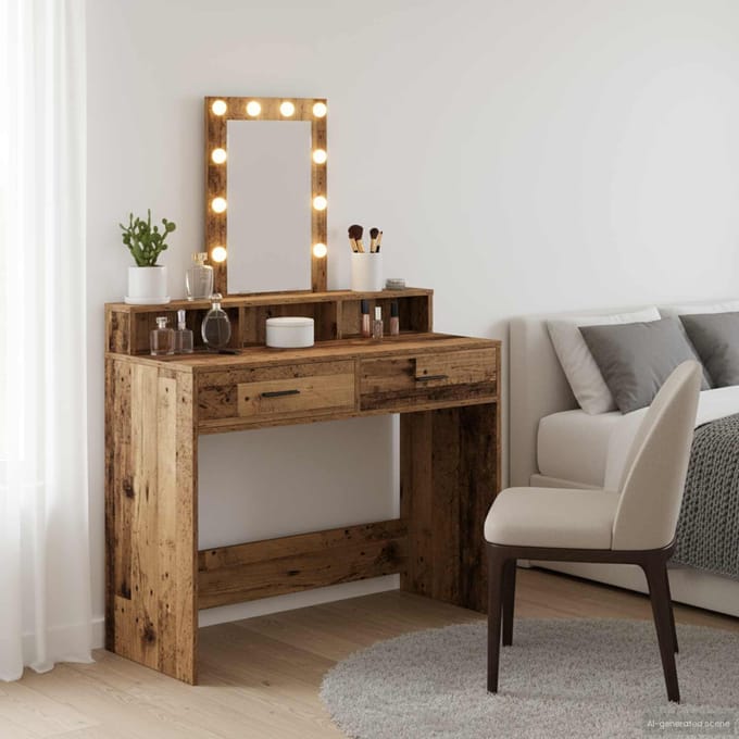 vidaXL - Kaptafel - Bruin - 100 - x - 41 - x - 140 - cm - Bewerkt - hout
