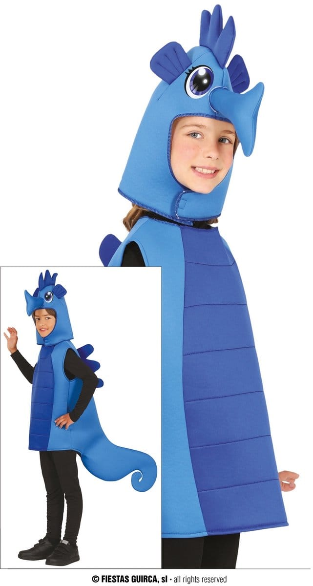 Blauw Zeepaardje Bluehorse Kind Kostuum