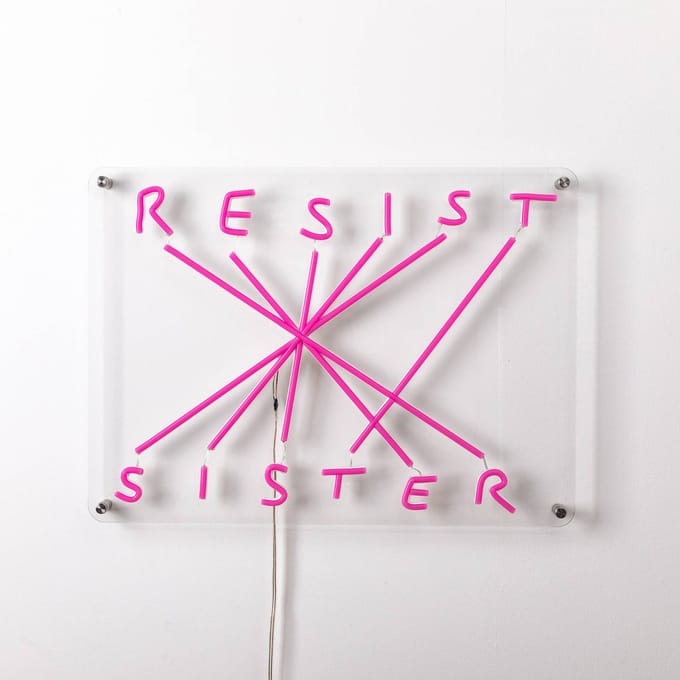 SELETTI LED decoratie-wandlamp Resist-Sister, fuchsia