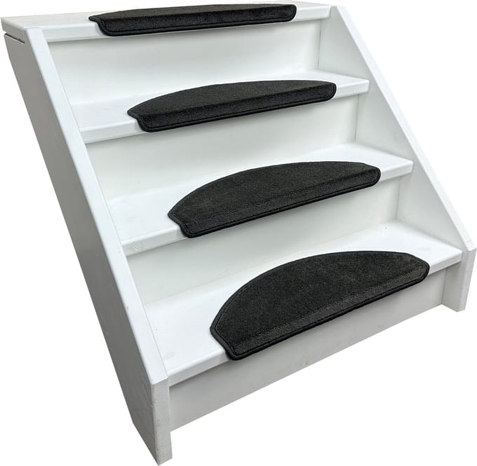 Elite Trapmatten - 13 stuks - Softstep Antraciet - 56x17x3,5cm - halve maantjes - zelfklevend