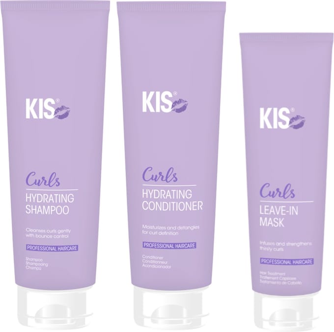 KIS Curls Triple Set - Shampoo 300ml, Conditioner 250ml & Leave-in Mask 150ml
