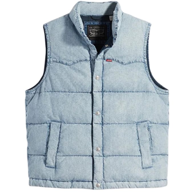 Levis Heren-puffervest van katoen (Lichtblauw)
