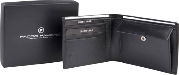 Heren portemonnee zwart - Luxe Geschenkdoos - Plat - Cadeau - leren Portemonnee - compact