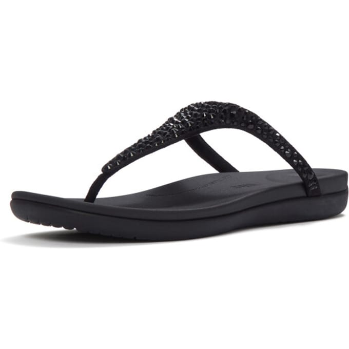 FitFlop Solay Mixed-Crystal Toe-Post Sandals Dames Sandalen - Zwart