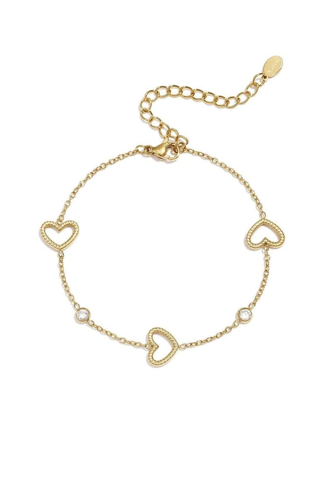 Hartjes armband met afwisselende steentjes