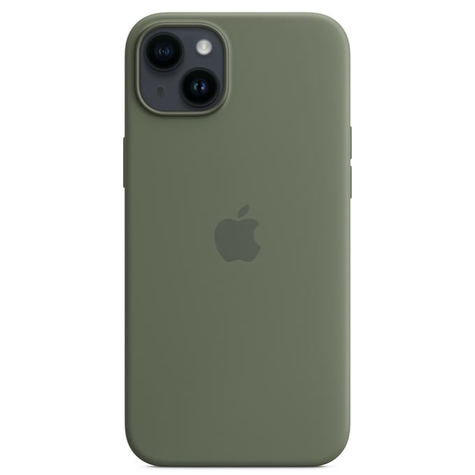 Apple - Siliconen hoesje - MagSafe - iPhone 14 Plus - Olijfgroen