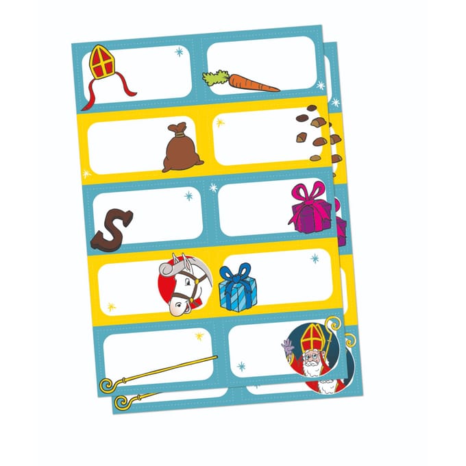 Wefiesta - Sinterklaas cadeaustickers (20 stuks) - Welkom Sinterklaas - Sinterklaas versiering - Sinterklaas intocht - Sinterklaas en Piet -sinterklaas Cadeautjes