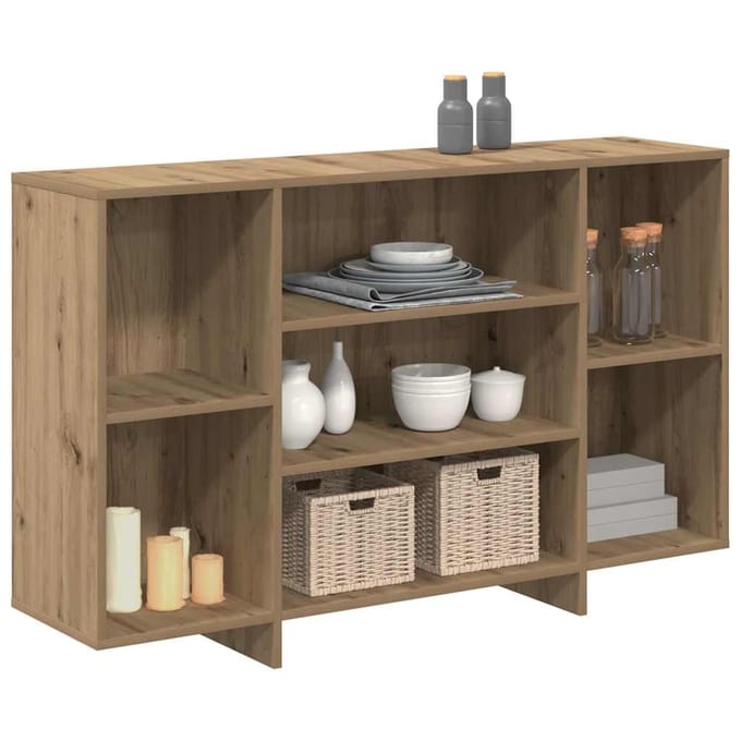 vidaXL - Dressoir - Artisan - Eiken - 120 - x - 30 - x - 75 - cm - Bewerkt - hout