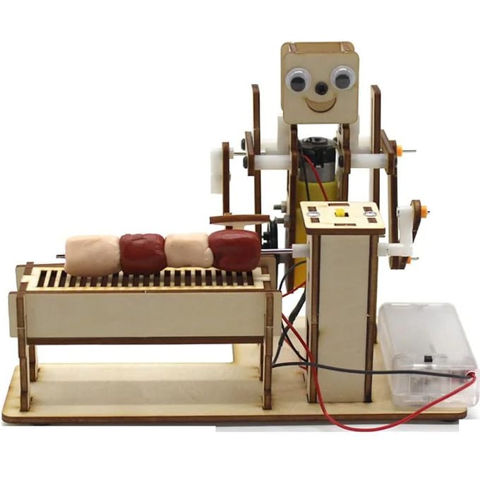 Robot Houten Doe-het-zelf Assemblage Kit Creatief Handgemaakt STEM Speelgoed voor Kinderen Educatief Wetenschapsproject Lesmateriaal brown