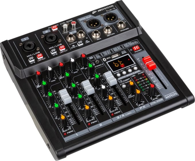 JB Systems Live 4 Compacte PA mixer 4 ingangen / 3-kanalen
