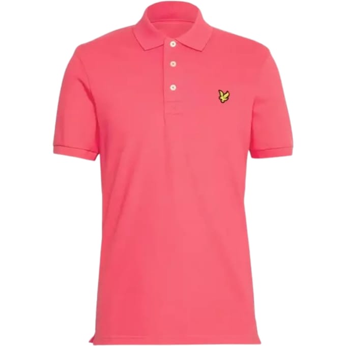 Lyle & Scott elektrisch roze effen poloshirt
